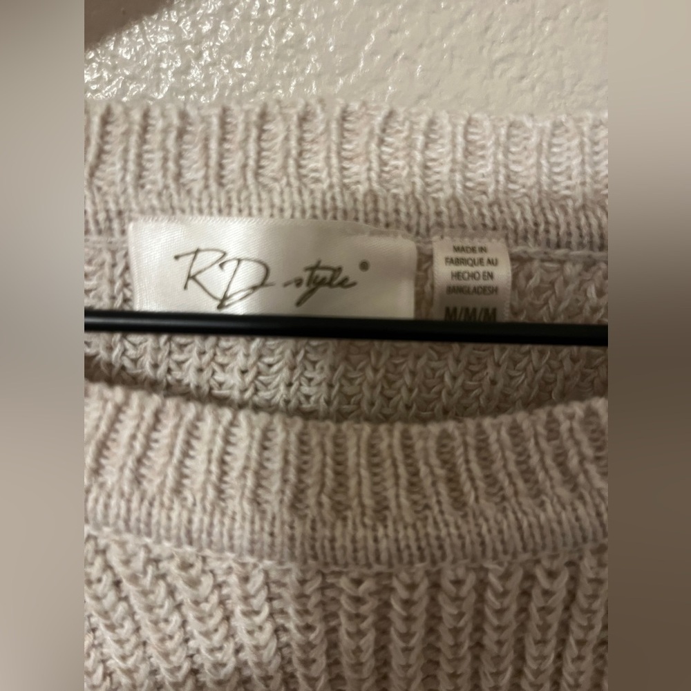 RD Style Cream Knit Sweater with Button Detail - Picture 5 of 12